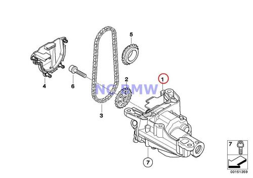 Bmw mini genuine lubrication system engine oil pump r55 r55n r56 r56n r57 r57n r