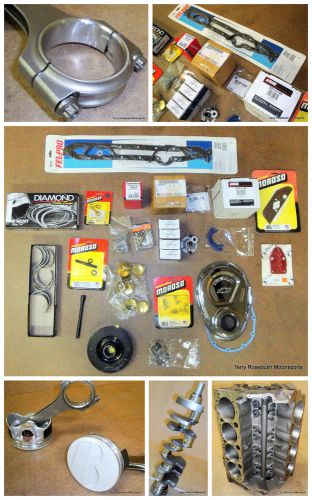Chevy 406 short-block, block, s/p pistons, k1 h-beam rods, calles crank, ++more,