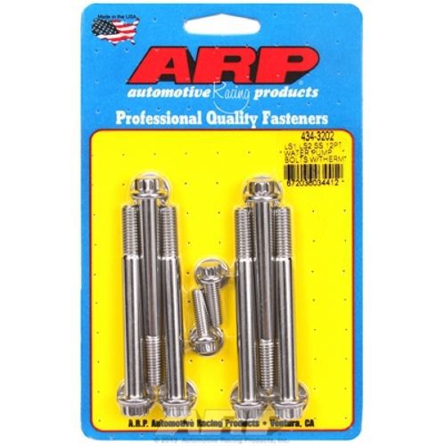 Arp 434-3202 water pump &amp; thermostat housing bolt kit, for ls1 ls2 ss 12pt