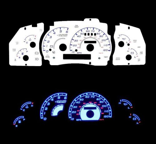 New 95-01 ford ranger explorer w/ tach rpm blue indiglo glow white gauges 96 97