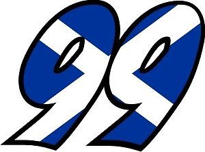 Scottish flag race numbers decals - 3 sets your number