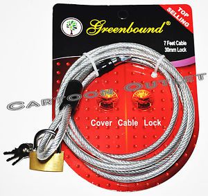 CAR COVER STEEL SECURITY CABLE LOCK BRASS LOCK KIT 7 FT CABLE 30 MM LOCK NIP, US $8.46, image 2