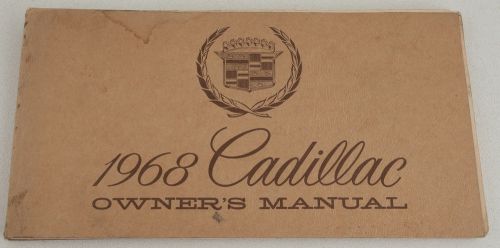 1968 cadillac manual vehicle owner&#039;s manual (cb9)
