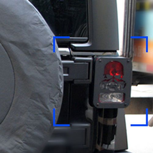 New car &#034;skull&#034; decor metal tail light cover guards for jeep wrangler jk 2007-16