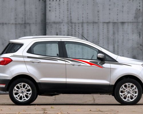 Car stripe racing upper door decals for ecosport vinyl side sticker #cb143