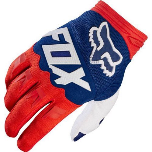 Red/blue/white sz m fox racing dirtpaw race gloves motocross gloves