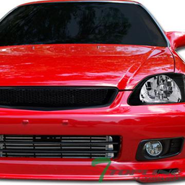 Blk aluminum mesh type front bumper hood grill grille 99-00 honda civic ek ek9 r