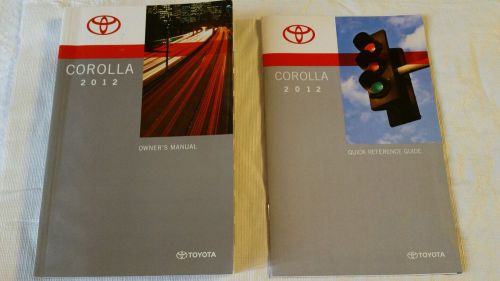 2012 toyota corolla owners manual oem book guide