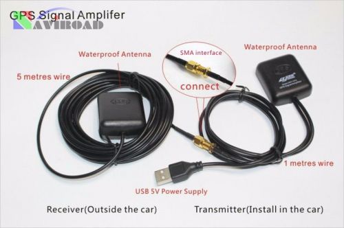 Car external repeater amplifier gps receive and transmit for phone car navigator