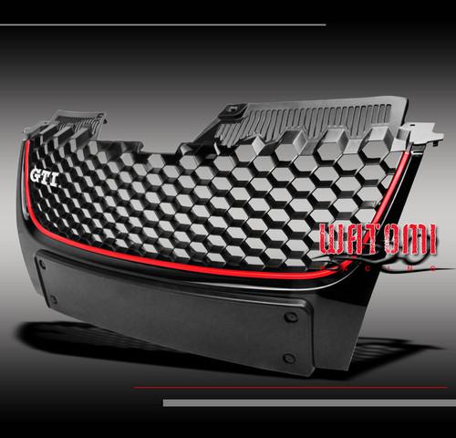 06-09 vw gti gli jetta mk5 main hex mesh bumper upper black grille red trim euro