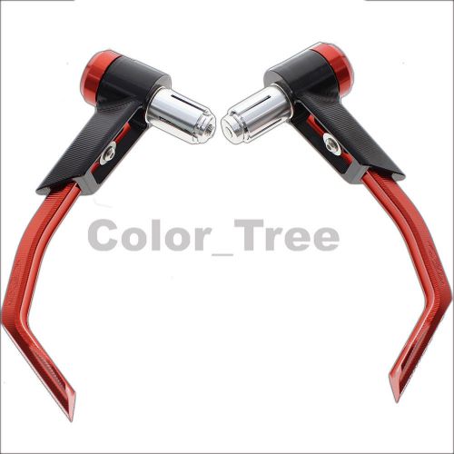 Cnc brake clutch lever protective guards bar ends motorcycle 7/8&#034; handle red