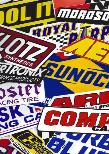Grab bag of over 25 racing decals stickers famous names laptop garage racer