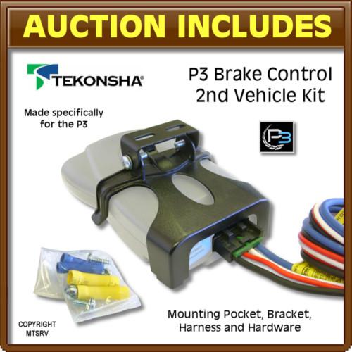 P3 brake control 2nd vehicle kit wiring harness metal bracket plastic pocket -z-