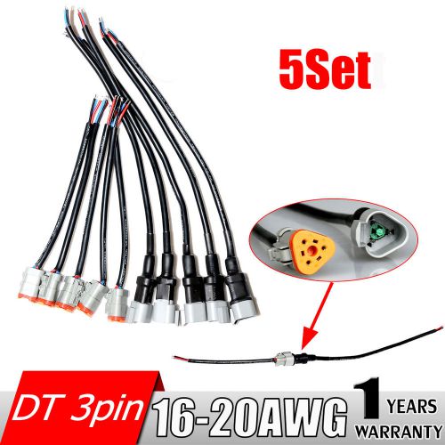 5Sets 3 Pin Deutsch DT 16-20AWG Connector Male Female Nickel Contacts with Wire, US $20.80, image 1