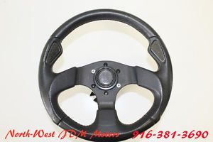 Momo jet genuine leather sports / racing steering wheel w/ prodrive quick discon