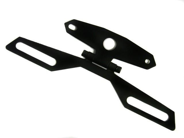 Motorcycle dual sport folding license plate tag holder tail light bracket mount