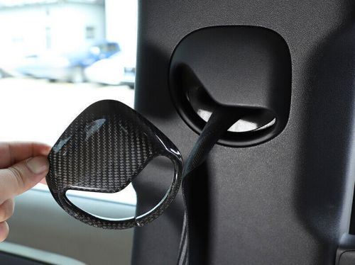 Dry carbon fiber seat belt buckle adjust cover trim for defender 110 2020-2022