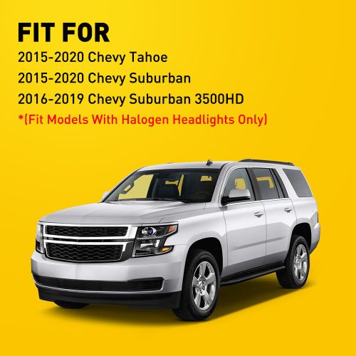For 2015-2020 Chevy Suburban Tahoe DRL Projector Headlights Lamps LH & RH Black, US $292.99, image 7