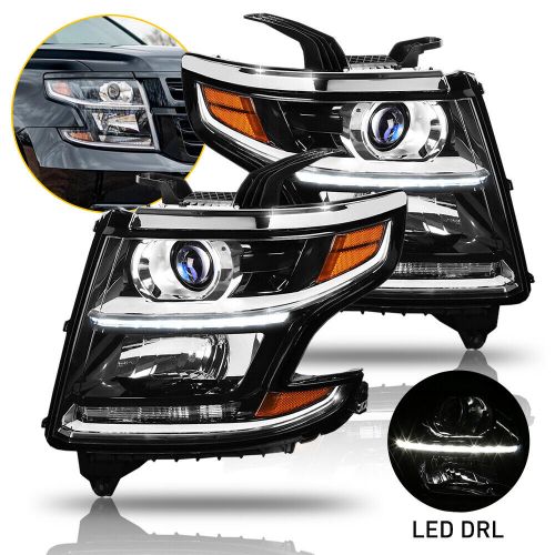For 2015-2020 Chevy Suburban Tahoe DRL Projector Headlights Lamps LH & RH Black, US $292.99, image 11