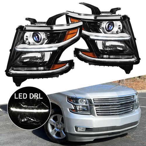 For 2015-2020 Chevy Suburban Tahoe DRL Projector Headlights Lamps LH & RH Black, US $292.99, image 12