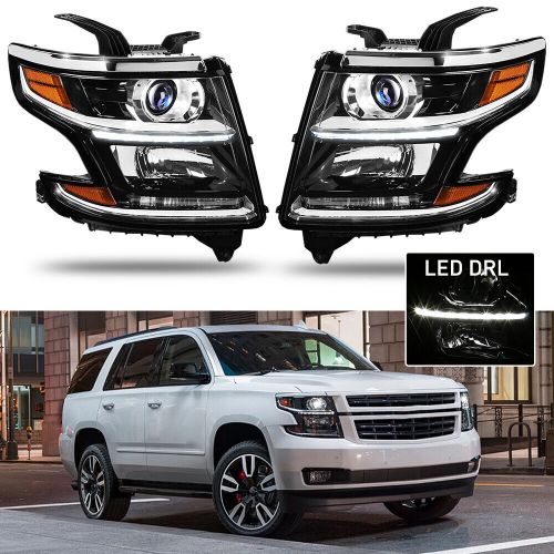 For 2015-2020 Chevy Suburban Tahoe DRL Projector Headlights Lamps LH & RH Black, US $292.99, image 16