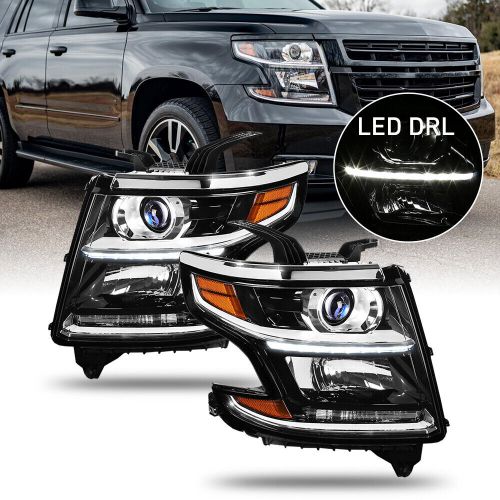 For 2015-2020 Chevy Suburban Tahoe DRL Projector Headlights Lamps LH & RH Black, US $292.99, image 22