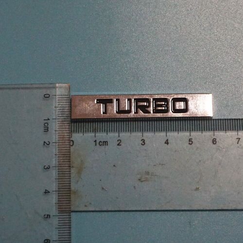 1x Small Silver Chrome TURBO Black Metal Sticker Decal Badge Emblem Sport Diesel, US $9.99, image 4