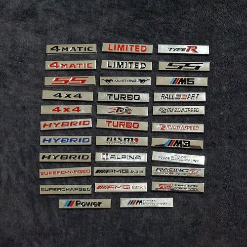 1x Small Silver Chrome TURBO Black Metal Sticker Decal Badge Emblem Sport Diesel, US $9.99, image 7