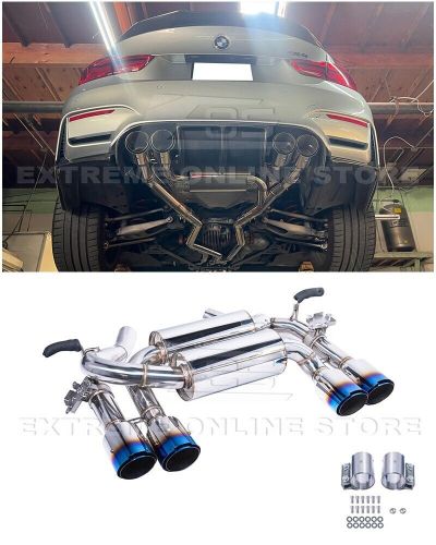 For 15-20 BMW F80 M3 F82 M4 T-304 Muffler Quad Burnt Tips Axle Back Exhaust, US $729.98, image 23