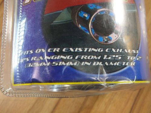 Street Burner 32-51mm Blue LED Car Exhaust Pipe Tip - Polished Steel - NEW, US $, image 4