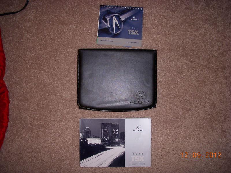 2005 acura tsx owners manual set with case