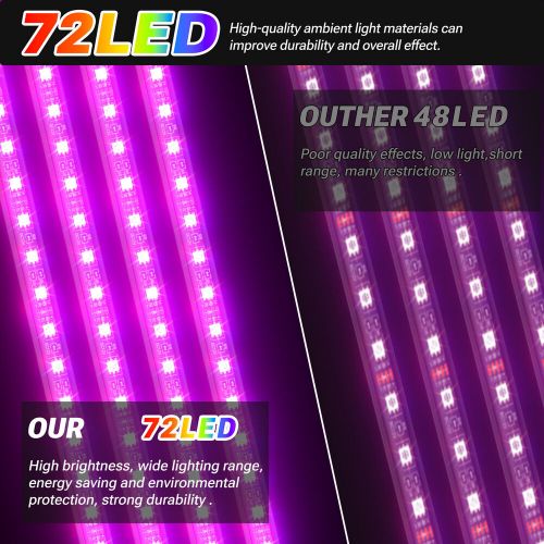 For Toyota RAV4 72 LED Car Interior Atmosphere Strips RGB Neon Light Floor Decor, US $19.14, image 8