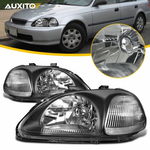Headlights Pair For 1996 1997 1998 Honda Civic Black Housing Lamps Left & Right, US $79.99, image 9