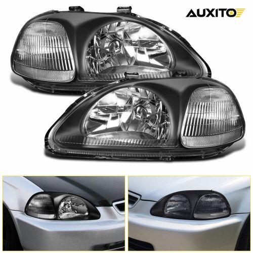 Headlights Pair For 1996 1997 1998 Honda Civic Black Housing Lamps Left & Right, US $79.99, image 14