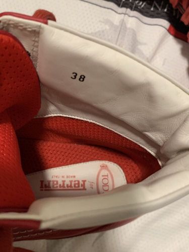 Tod's ferrari driving boots unique red vinyl - size 38