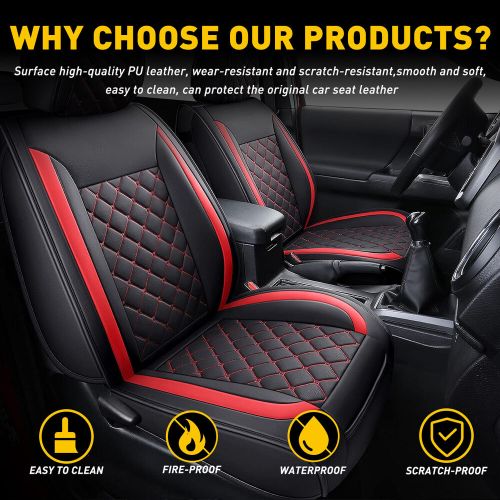For Toyota Tacoma Car Seat Cover Set Full Leather 5-Seats Front Protector Rear, US $98.99, image 6