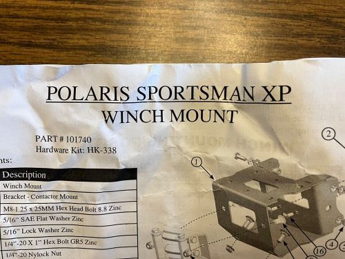 Polaris sportsman XP winch Mount with hardware & installation instructions, US $30.00, image 2