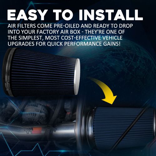 Car Air Intake Cone Filter Replacement Dry Air Filter Blue Short 6" Universal, US $23.99, image 3