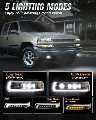 DOT LED Headlights Assembly For 1999 2000 2001 2002 Chevy Silverado 1500 2500 HD, US $278.99, image 8