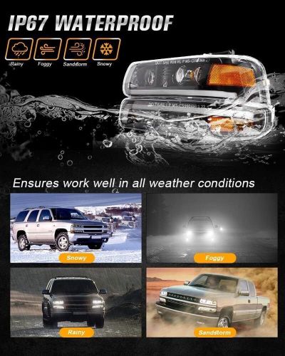 DOT LED Headlights Assembly For 1999 2000 2001 2002 Chevy Silverado 1500 2500 HD, US $278.99, image 10