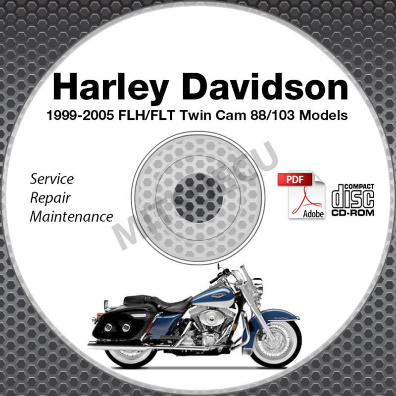 1999-2005 harley davidson flh flt twin cam 88 103 service manual cd repair shop