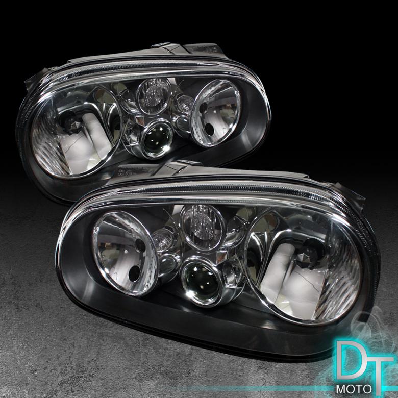 Sell 9906 VW GOLF GTi MK4 04 R32 BLK HEADLIGHTS LAMPS LEFT+RIGHT