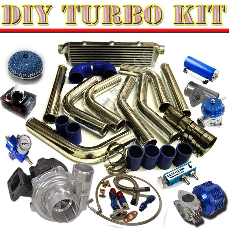 T3/t4 turbo+intercooler+28" piping kit+bov type-s+oil drain+ feed line+gauge c/b