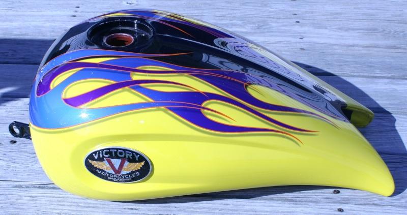 Victory vegas jackpot gas tank yellow w-flames ~ fuel body