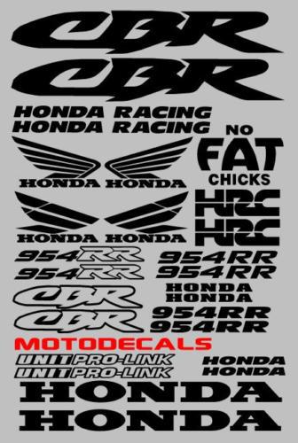 Sticker decal graphic kit forcbr954rr cbr 954 cbr954 fairings in black