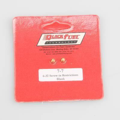 Quick fuel carburetor idle feed restrictor 7-7