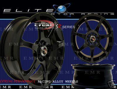 17" evoke gt wheels/rims 5 lug black  5 x100/114.3