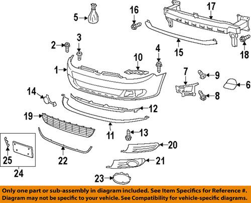 Volkswagen oem 1k0898623a front bumper-bumper cover hardware kit
