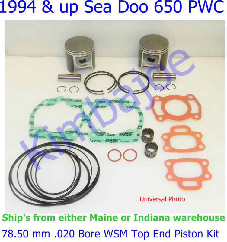 (1994 & up) sea doo 650 pwc 78.50 mm .020 bore wsm top end piston kit