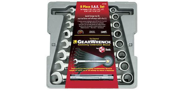 New! gearwrench 8pc sae ratcheting wrench set 5/16" to 3/4" #9308